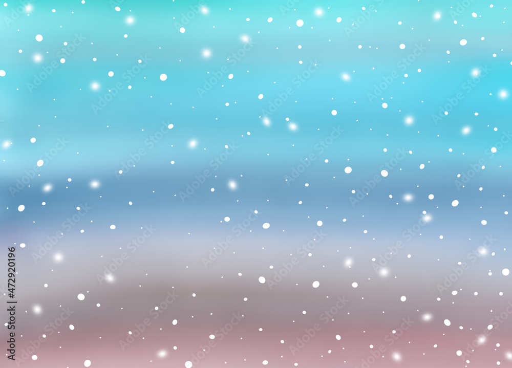 Watercolor Winter snowy Blurred Background. Colorful blue, turquoise and brown horizontal lines. Multicolor Backdrop