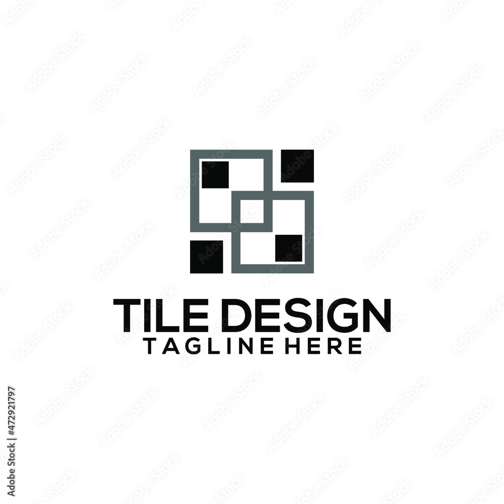 Abstract Tile Logo Concept Isolated in White Background Abstract Tile Logo Concept Isolated in White Background