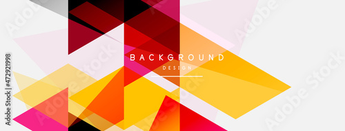 Color triangles composition, geometric abstract background. Techno or business concept, pattern for wallpaper, banner, background, landing page