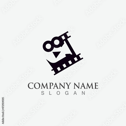 Movie film Strip Logo template vector isolated illustration white background design