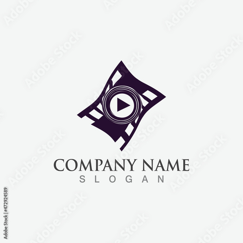 Movie film Strip Logo template vector isolated illustration white background design