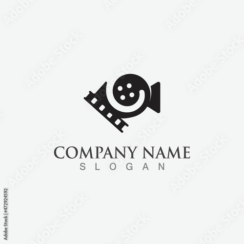 Movie film Strip Logo template vector isolated illustration white background design