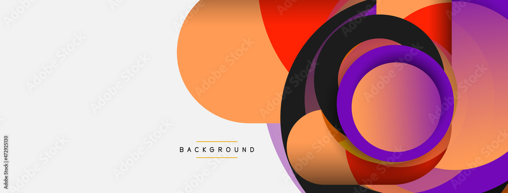 Circle and round shapes abstract background. Vector illustration for wallpaper banner background or landing page Circle and round shapes abstract background. Vector illustration for wallpaper banner background or landing page