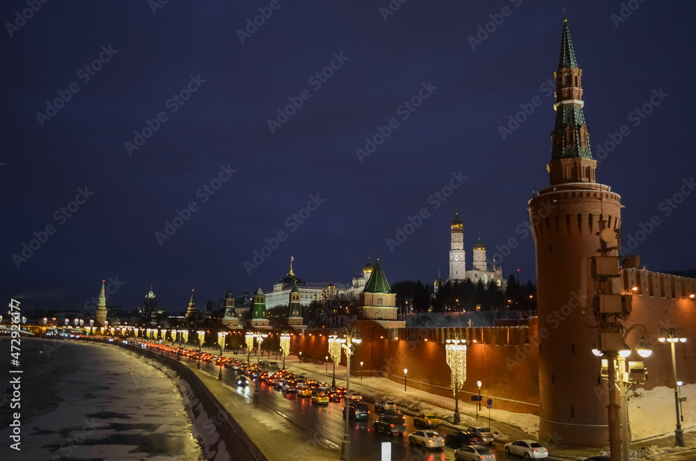 Moscow. Russia. The Red Square. Kremlin. Spasskaya Tower. Russian Federation.