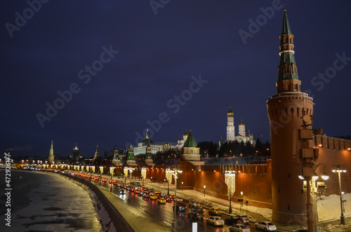 Moscow. Russia. The Red Square. Kremlin. Spasskaya Tower. Russian Federation.