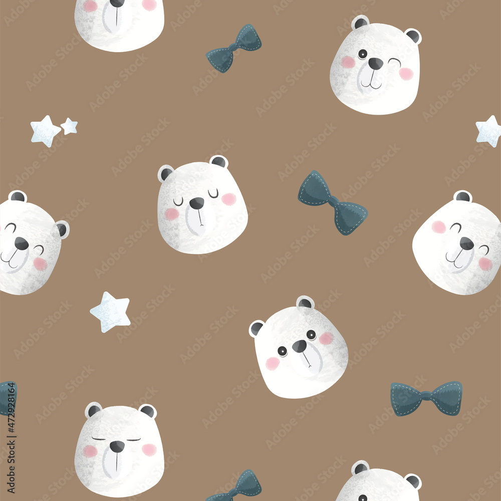Polar Bear Head Pattern Polar Bear Head Pattern