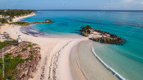 Beach and island in Montego Bay Jamaica  photo