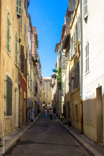 Narrow street in Marseille France 