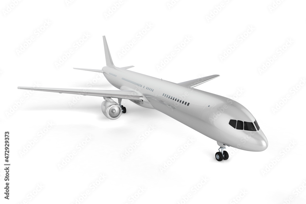 Airplane on white background mock up Airplane on white background mock up