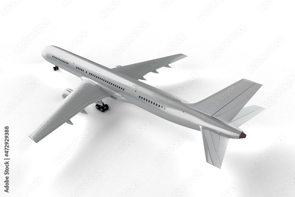Airplane on white background mock up Airplane on white background mock up