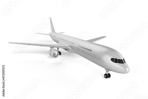 Airplane on white background mock up