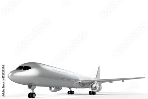 Airplane on white background mock up