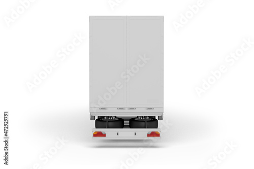 Big Truck Trailer on white background mockup