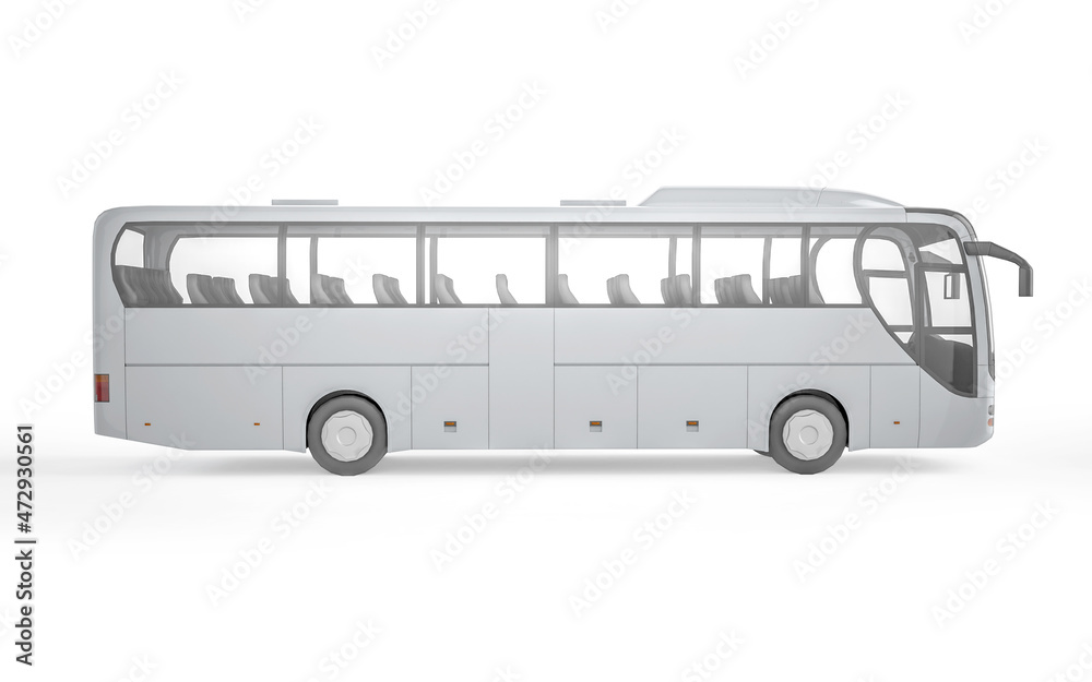 Bus on white background mockup