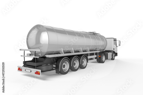Big Tanker Truck on white background mockup