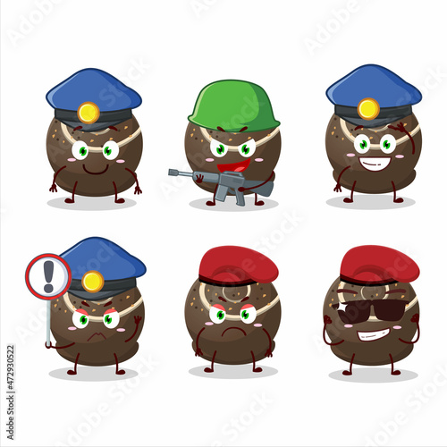 A dedicated Police officer of truffle chocolate candy mascot design style