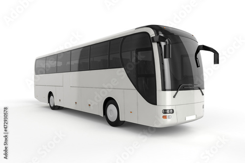 Bus on white background mockup