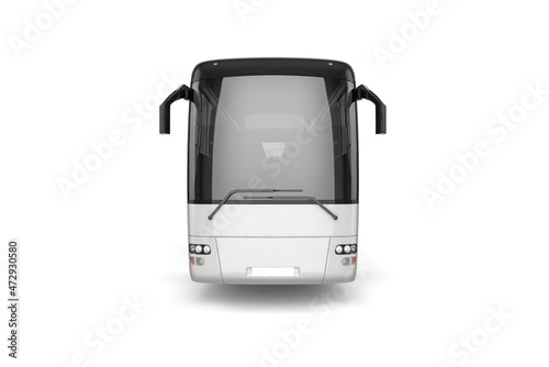 Bus on white background mockup