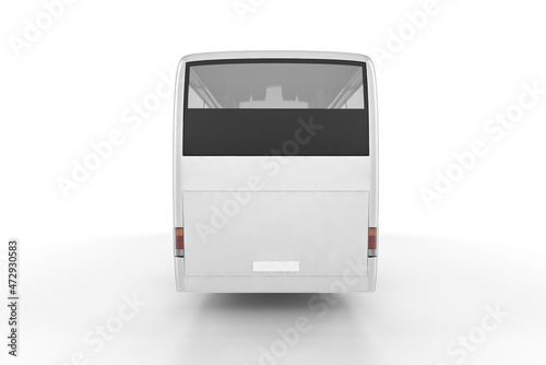 Bus on white background mockup