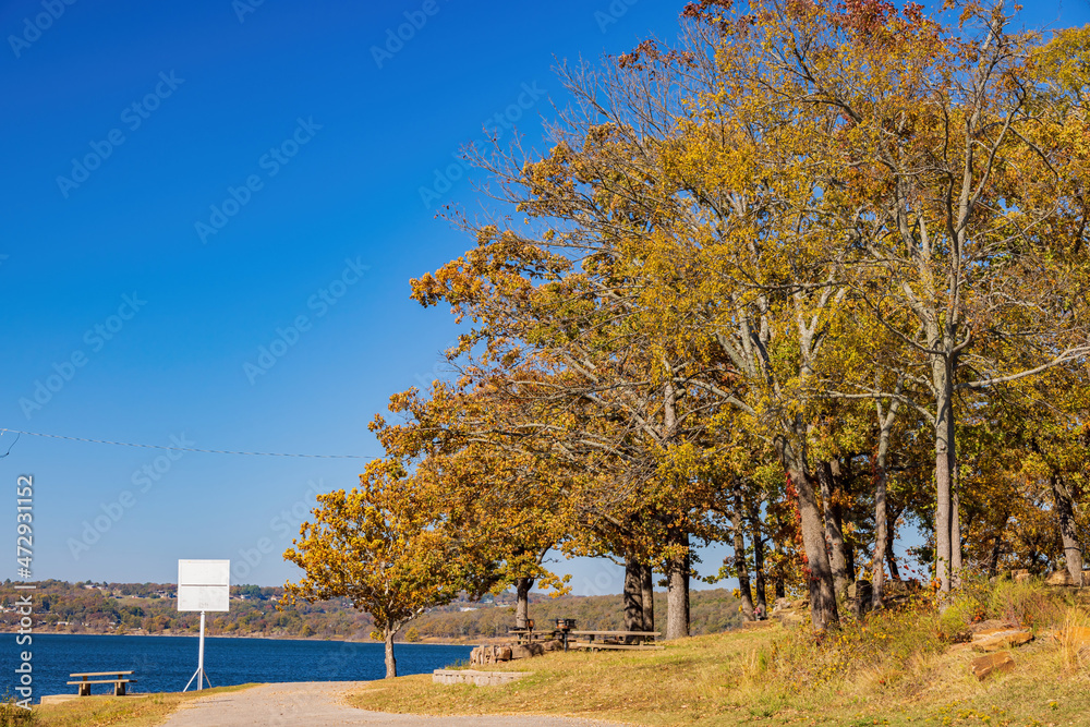 Nature autumn fall color of Tenkiller State Park