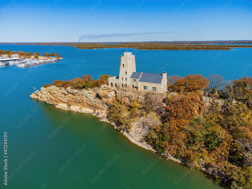 Aerial view of the Tucker Tower of Lake Murray State Park
