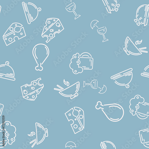 Vector doodle seamless pattern with baby items. Eps 10