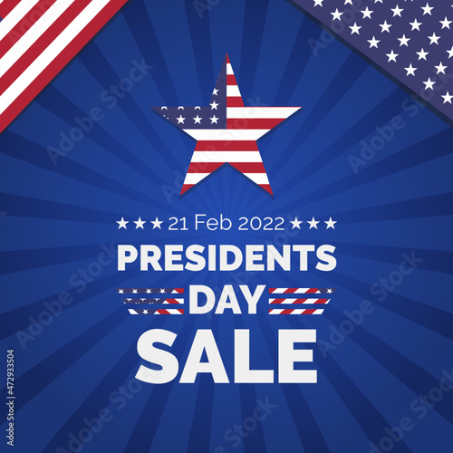 President Day sale 21 February social media post square banner template 