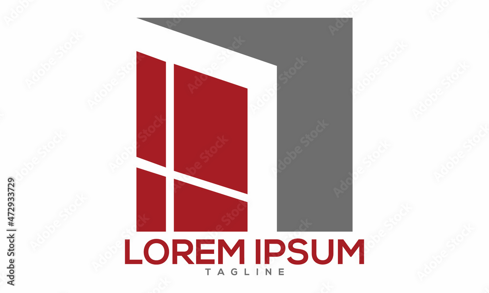 Unique window logo Modern and minimalist vector and abstract logo Unique window logo Modern and minimalist vector and abstract logo