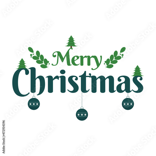 Marry Christmas and Happy New Year Vector Illustration. Banner, Christmas ornaments, Christmas card isolated on white background.