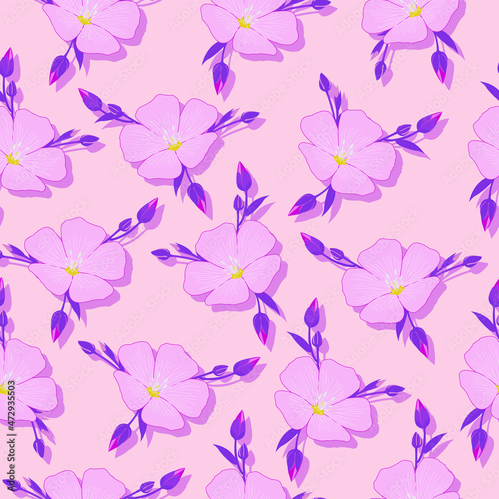 pink floral pattern. wild flowers. pink floral pattern. wild flowers.
