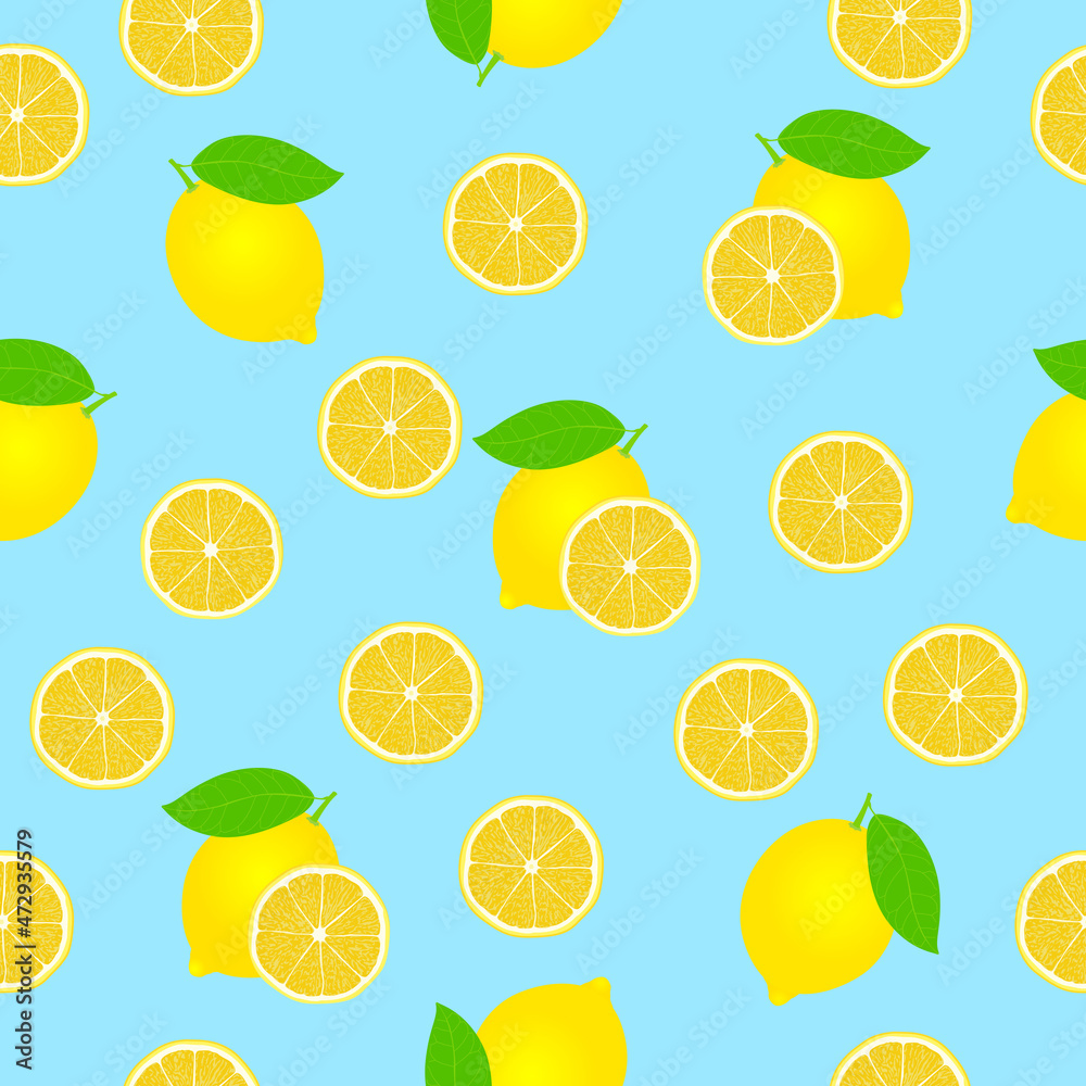 lemon slice seamless pattern