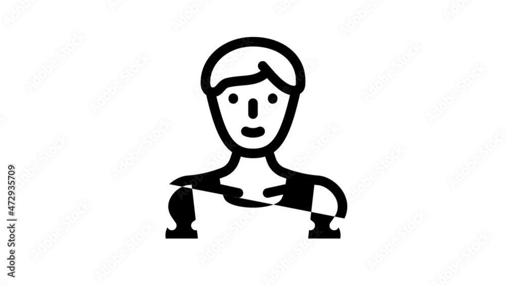 Male Business And Expression line icon animation. Madness And Lovely Male, Choice Of Direction And Brain Explosion Man, Childhood, Old Aged Pensioner And Death Guy Male Business And Expression line icon animation. Madness And Lovely Male, Choice Of Direction And Brain Explosion Man, Childhood, Old Aged Pensioner And Death Guy