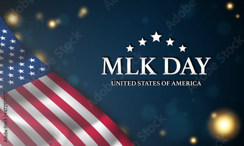 MLK Day Background Design. Banner, Poster, Greeting Card.