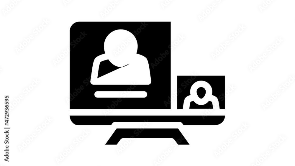 Business Situations glyph icon animation. Business Strategy And Presentation, Employee Search And Contract Signing, Coffee Break And Deadline Business Situations glyph icon animation. Business Strategy And Presentation, Employee Search And Contract Signing, Coffee Break And Deadline
