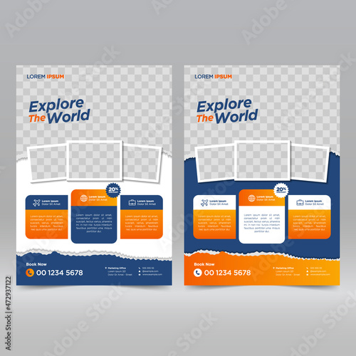 Tour and Travel flyer design template	