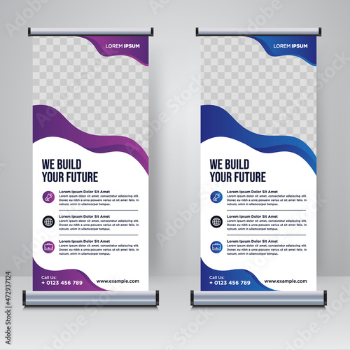 Corporate rollup or X banner design template	