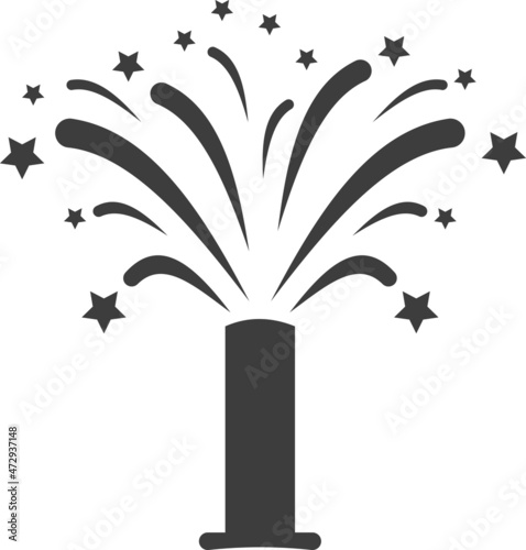 Pyrotechnic fireworks with fire. The explosion of Christmas fireworks.