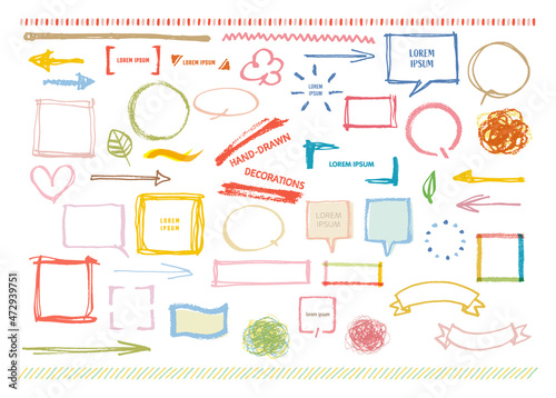 hand drawn decorations, vector doodles