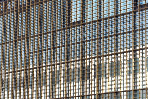 Lattice structure of a facade made of glass 