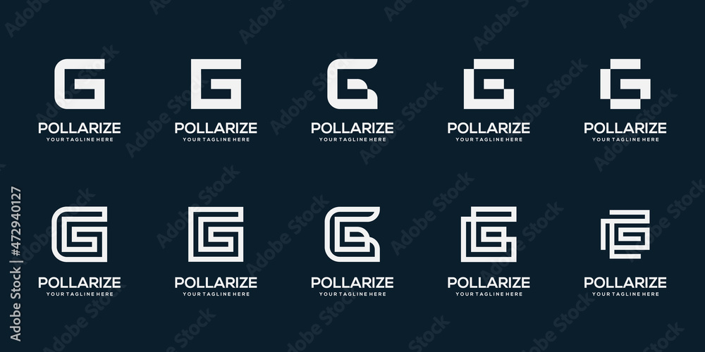 Set of abstract initial letter G logo design template. icons for business of digital, technology Set of abstract initial letter G logo design template. icons for business of digital, technology
