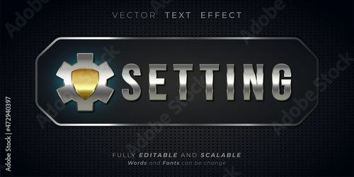 Editable text effect Setting, text style and graphic style icon concept