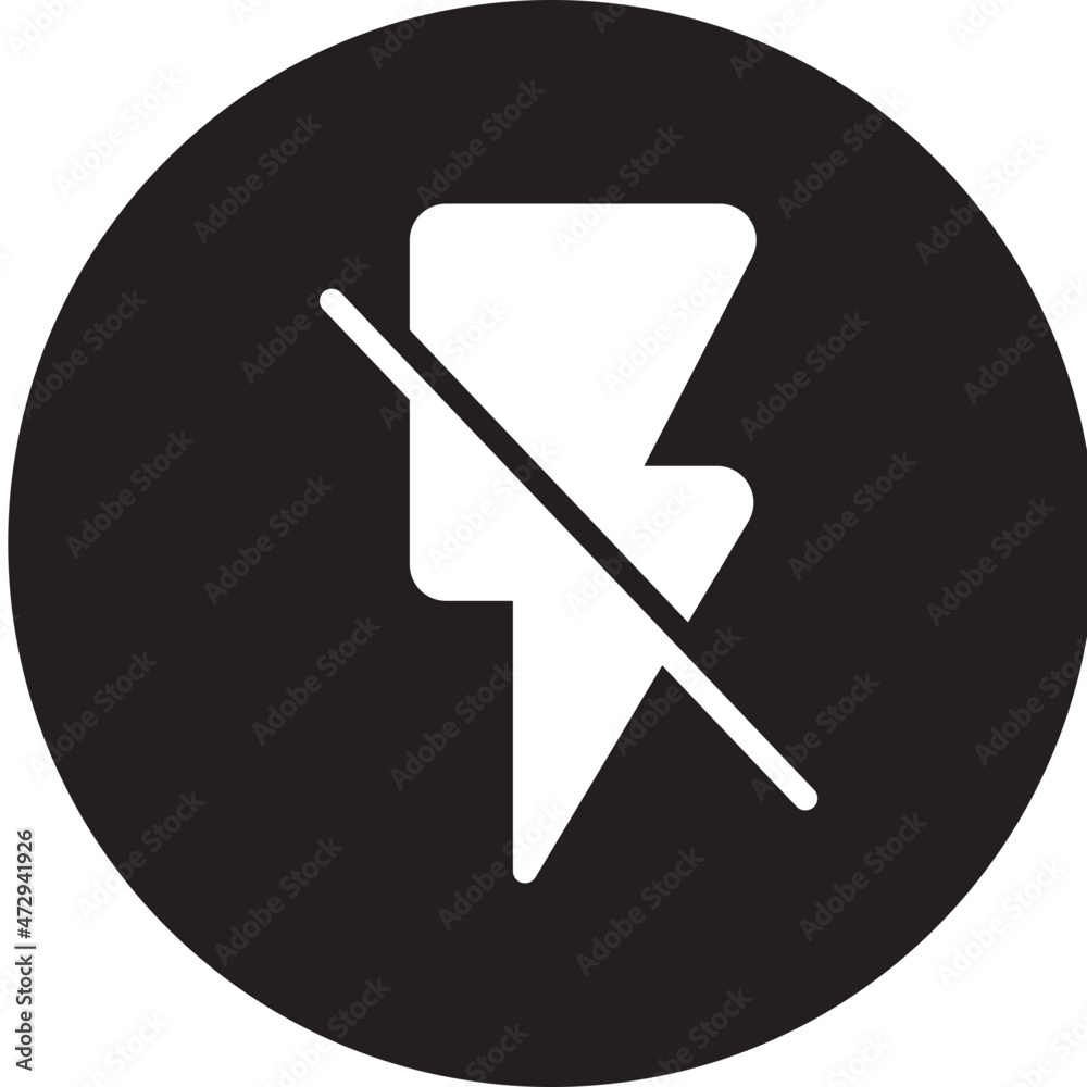 Flash off glyph icon Flash off glyph icon