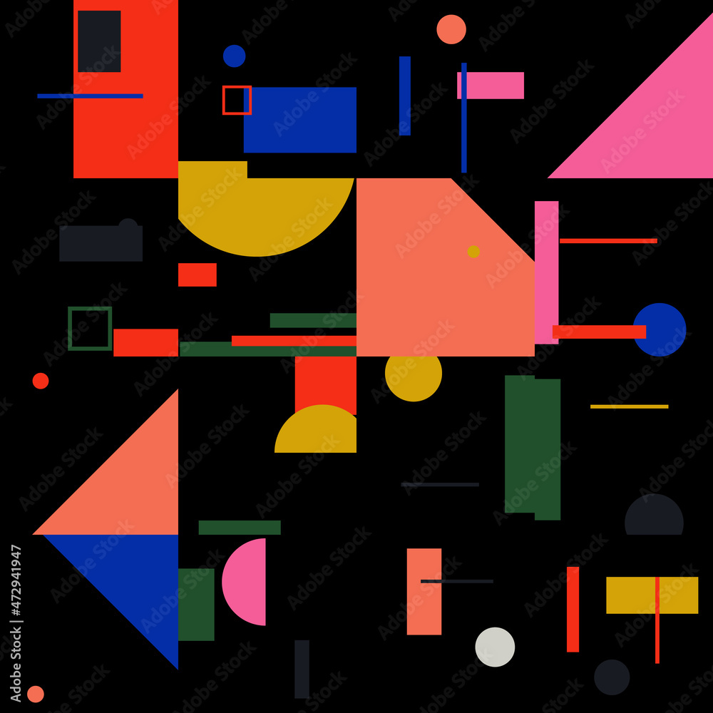 Obraz premium Bauhaus Abstract Vector Composition Design