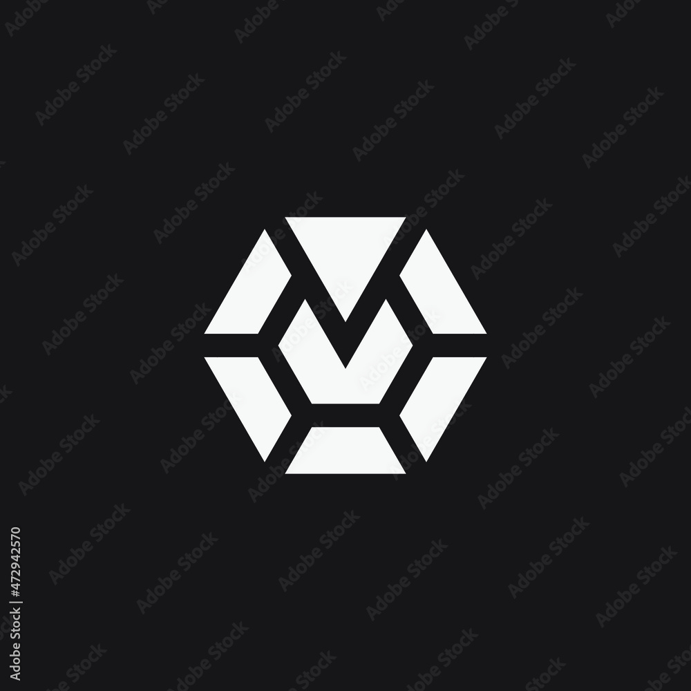 Hexagon geometric logo. Monogram design. Hexagon geometric logo. Monogram design.