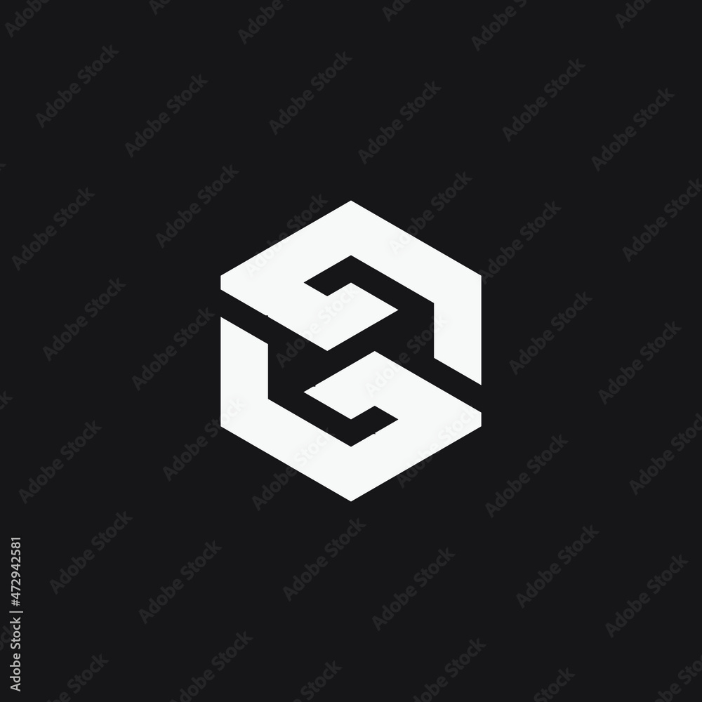 Hexagon geometric logo. Monogram design. Hexagon geometric logo. Monogram design.
