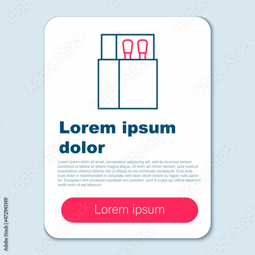 Line Open matchbox and matches icon isolated on grey background. Colorful outline concept. Vector
