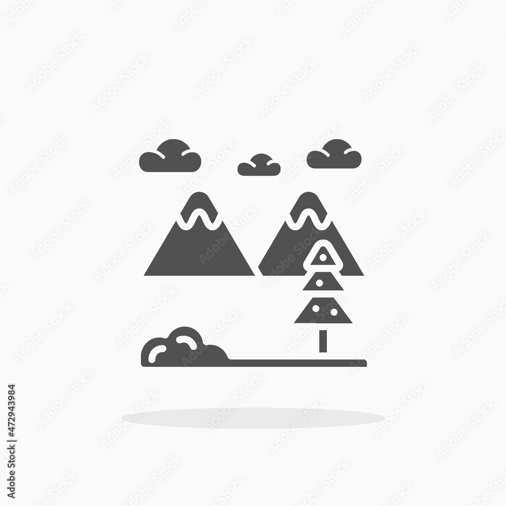 Winter Mountain icon. Solid or glyph style. Vector illustration. Enjoy this icon for your project. Winter Mountain icon. Solid or glyph style. Vector illustration. Enjoy this icon for your project.