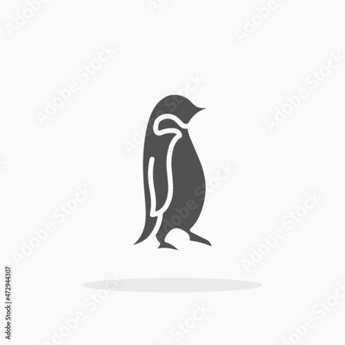 Penguin icon. Solid or glyph style. Vector illustration. Enjoy this icon for your project.
