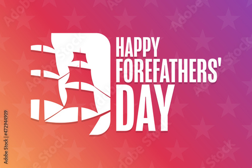Happy Forefathers' Day. Holiday concept. Template for background, banner, card, poster with text inscription. Vector EPS10 illustration.