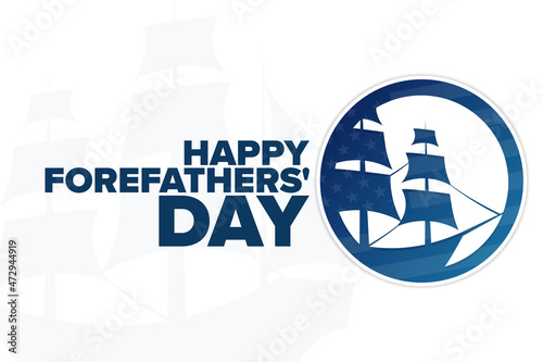 Happy Forefathers' Day. Holiday concept. Template for background, banner, card, poster with text inscription. Vector EPS10 illustration.